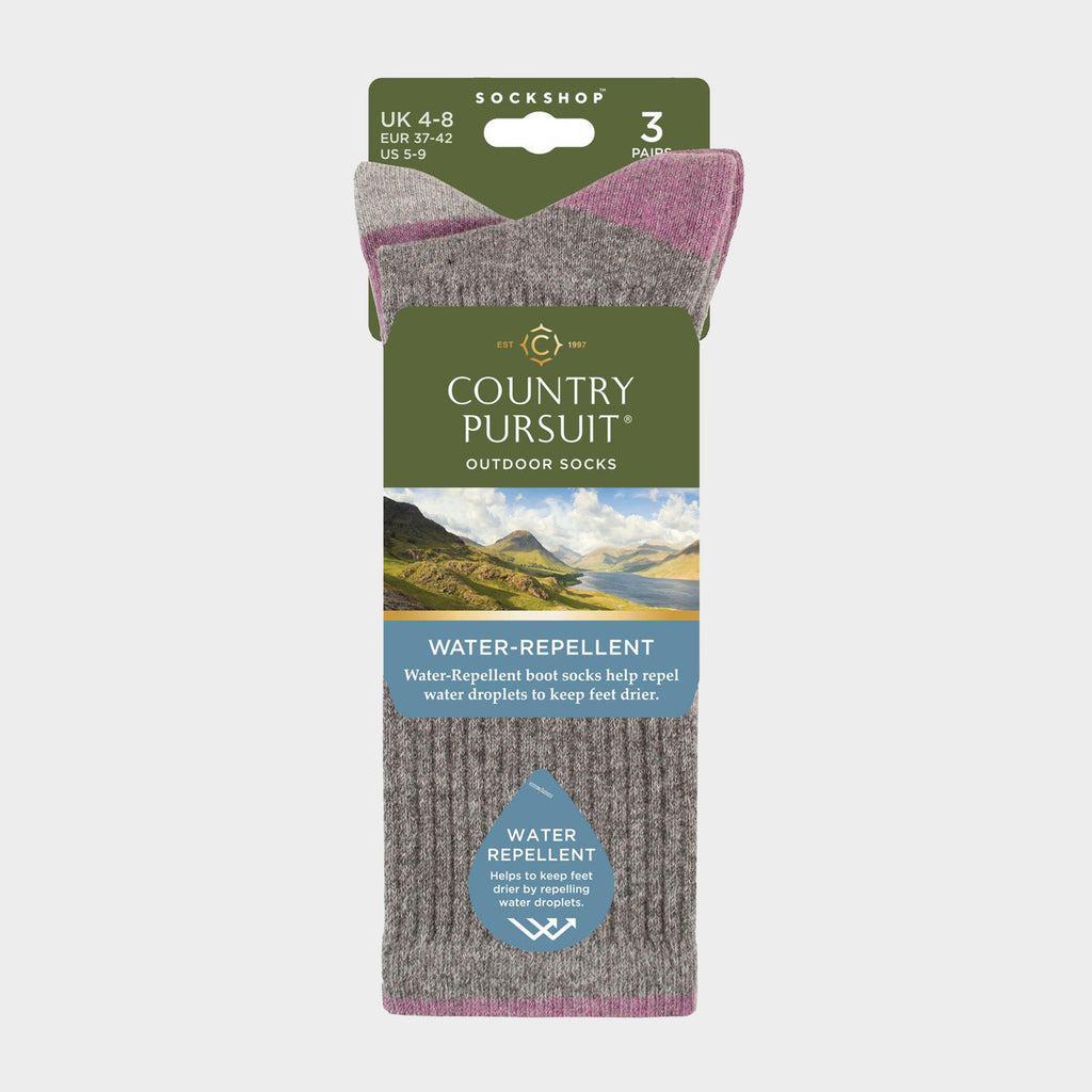 Women's Water Repellent Sock 3 Pack Grey