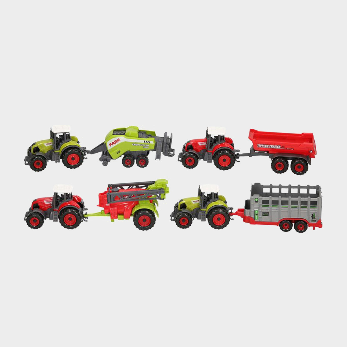 Farm Tractor with Trailer Toy Set