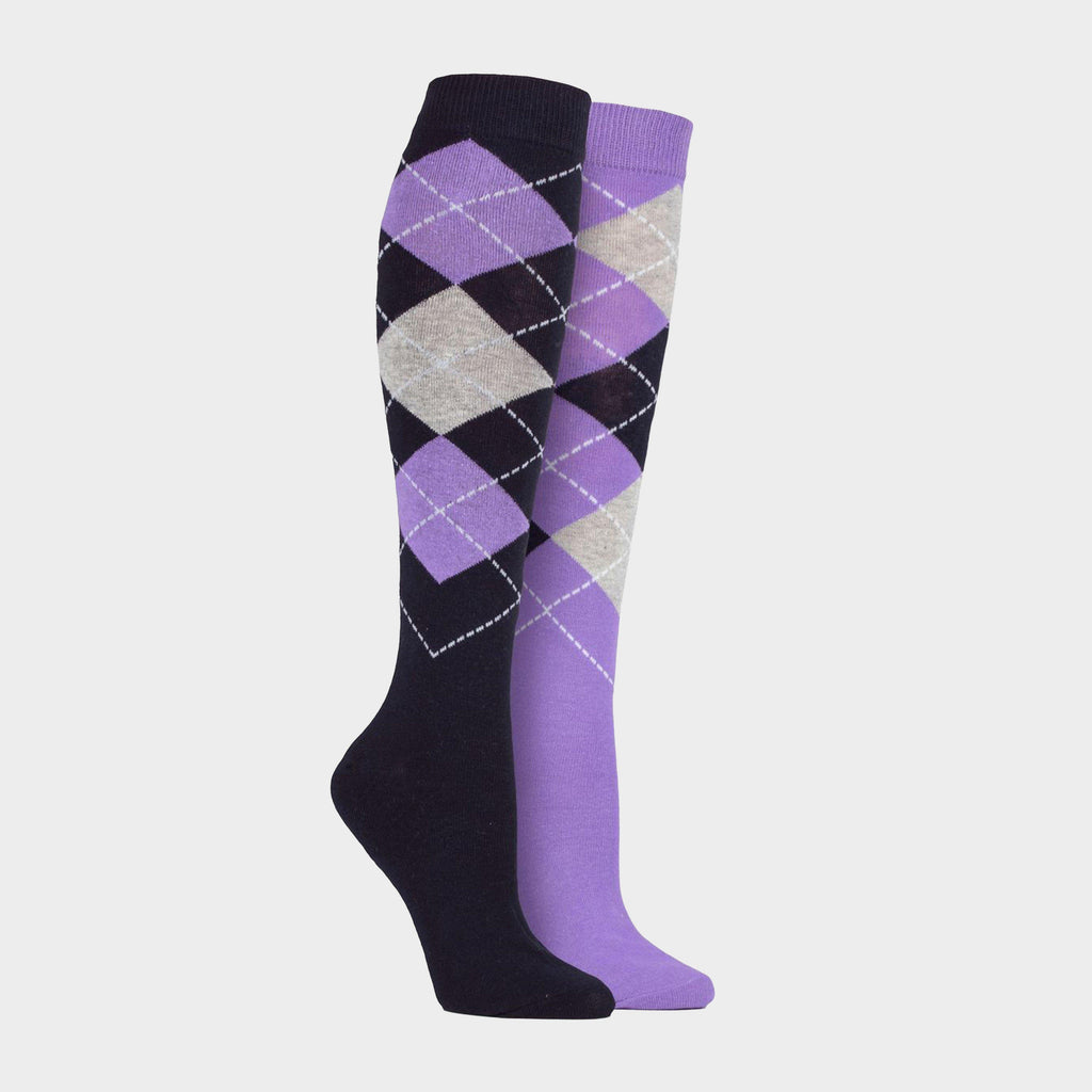 Women's Argyle Twin Pack Socks Purple