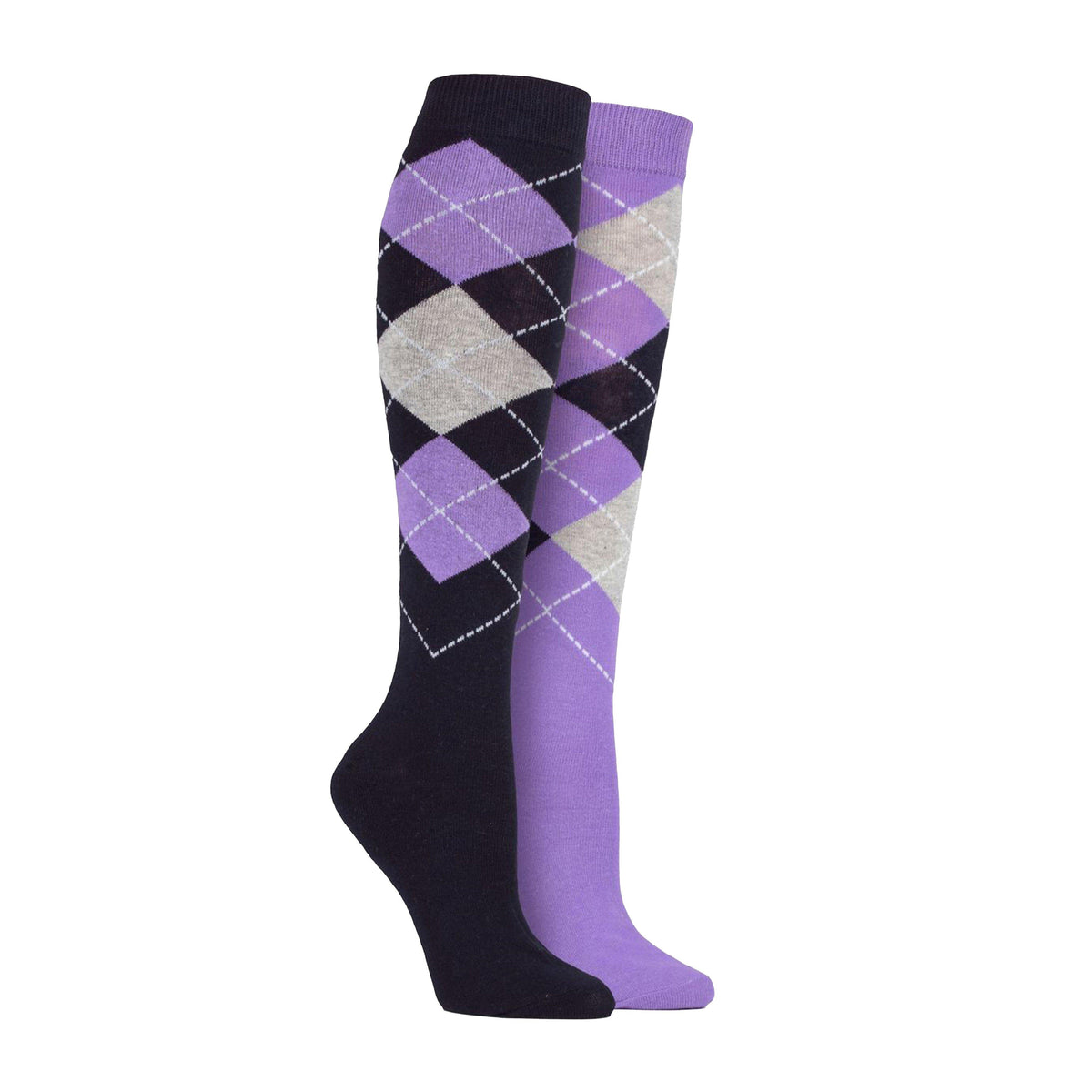 Women's Argyle Twin Pack Socks Purple