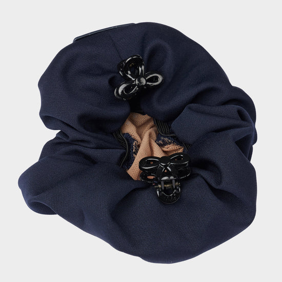 Crystal Hairnet Scrunchie Navy/Blonde