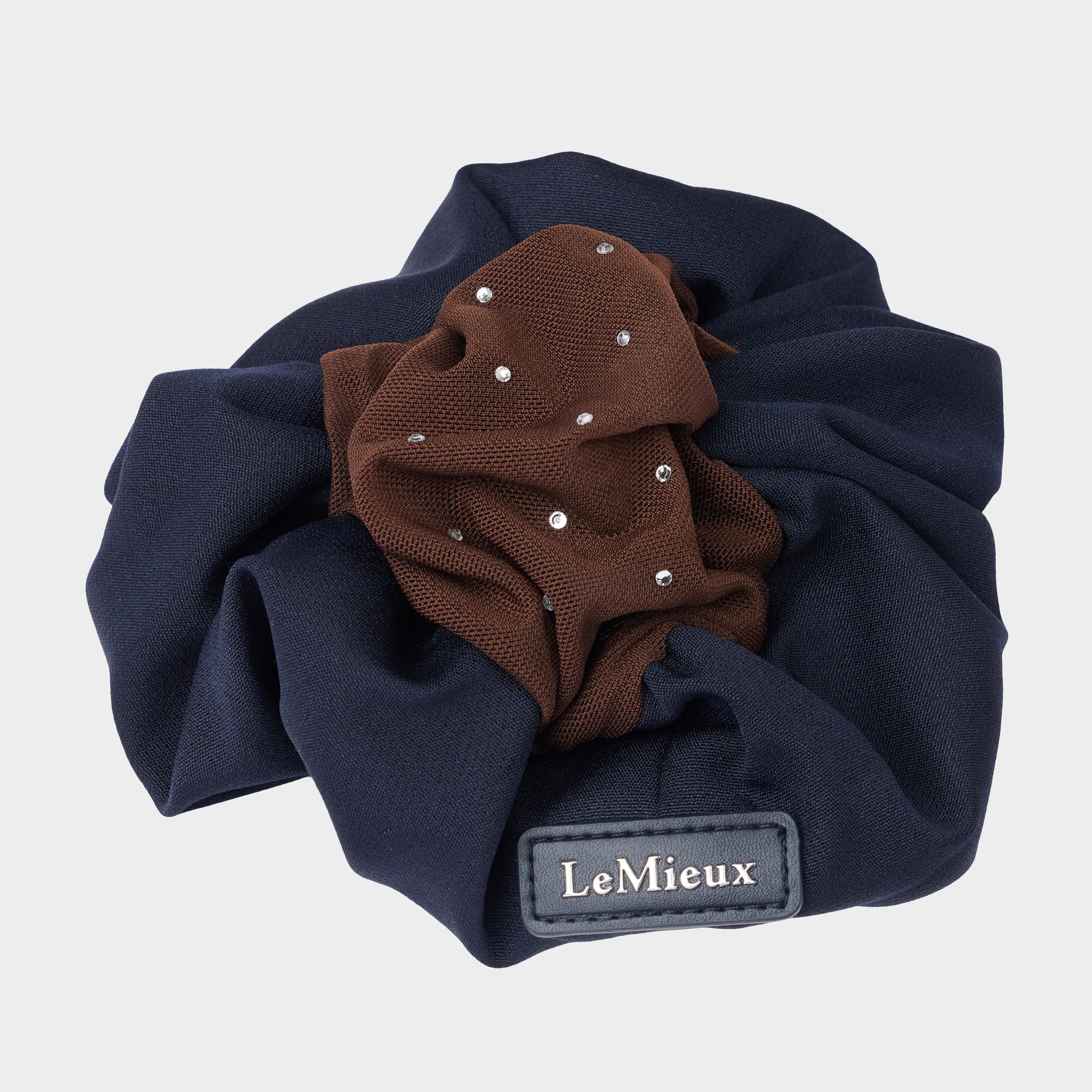 Crystal Hairnet Scrunchie Navy/Brown