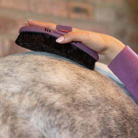 Flexi Horse Hair Body Brush Powder Blue