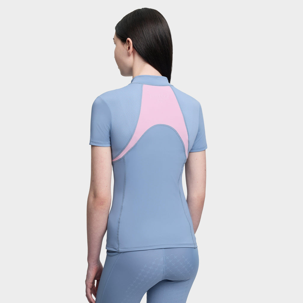 Young Rider Mia Mesh Short Sleeve Base Layer Powder Blue