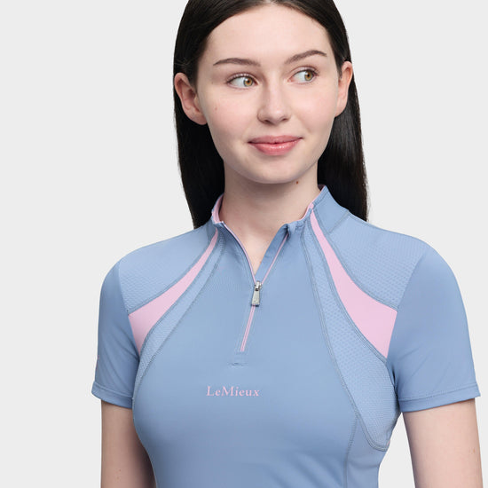 Young Rider Mia Mesh Short Sleeve Base Layer Powder Blue