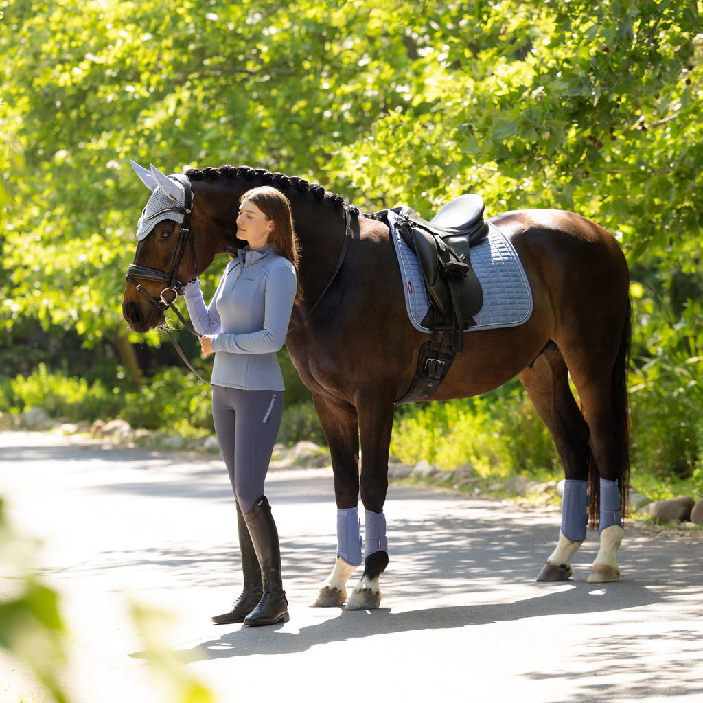 Suede Dressage Saddle Pad Powder Blue