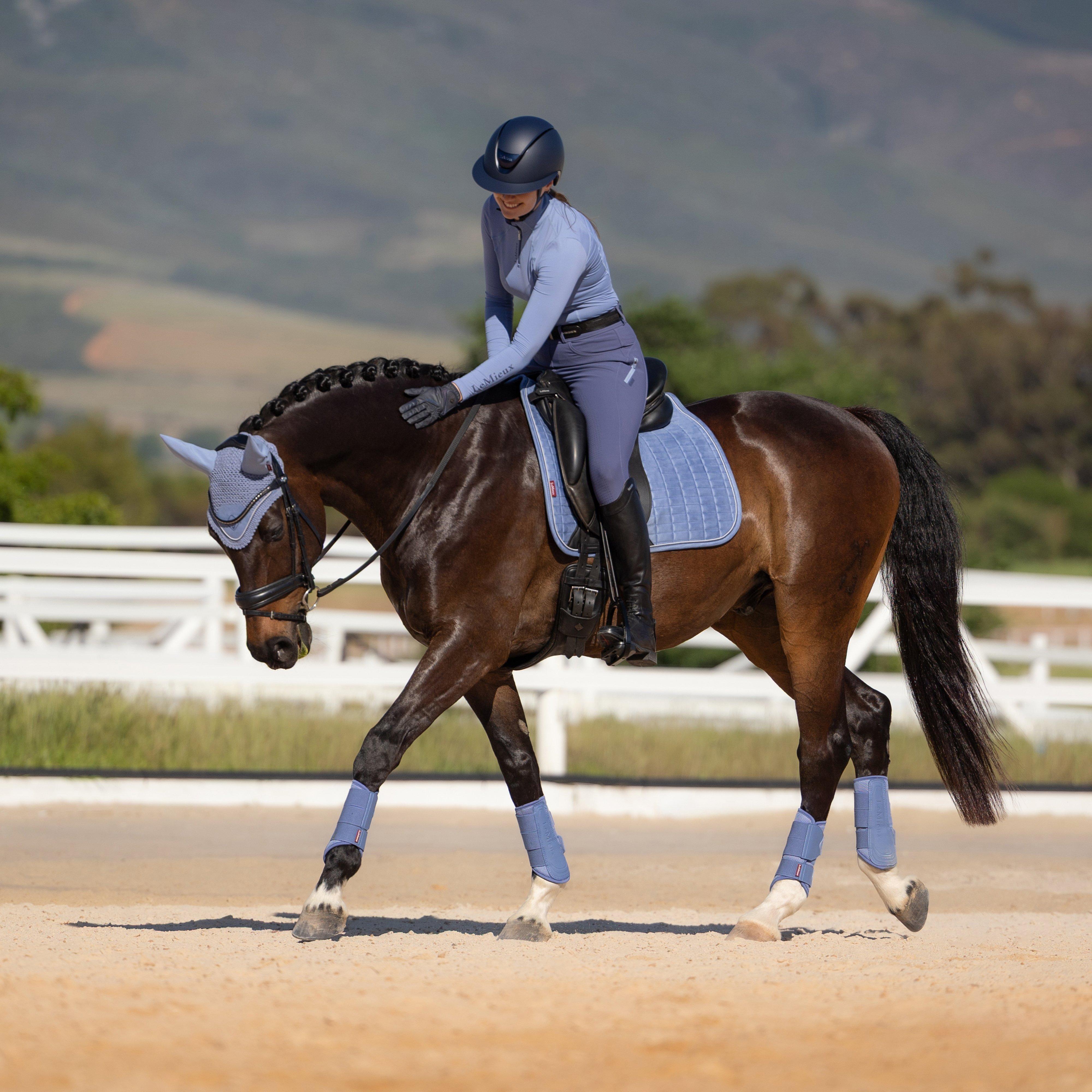 Suede Dressage Saddle Pad Powder Blue