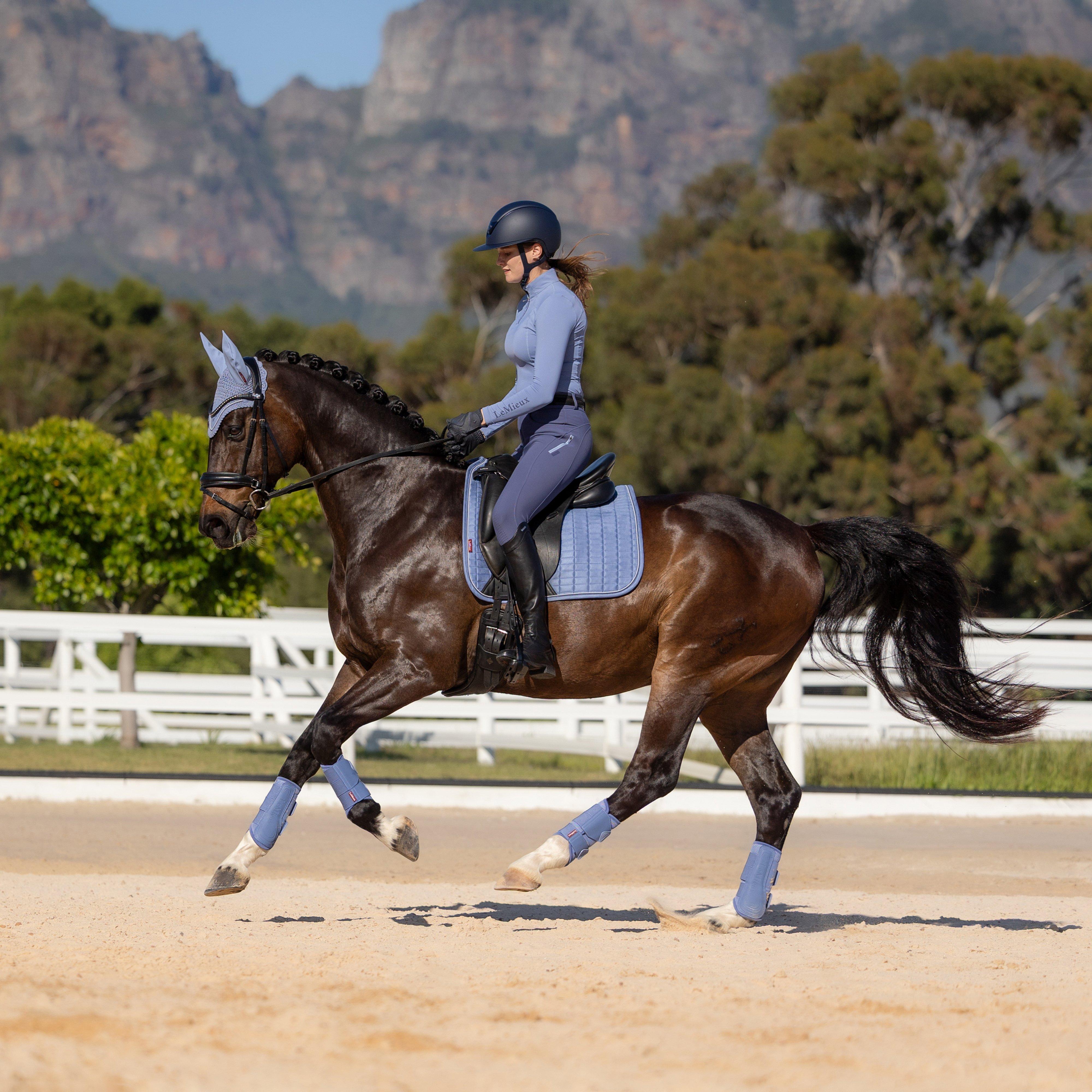 Suede Dressage Saddle Pad Powder Blue