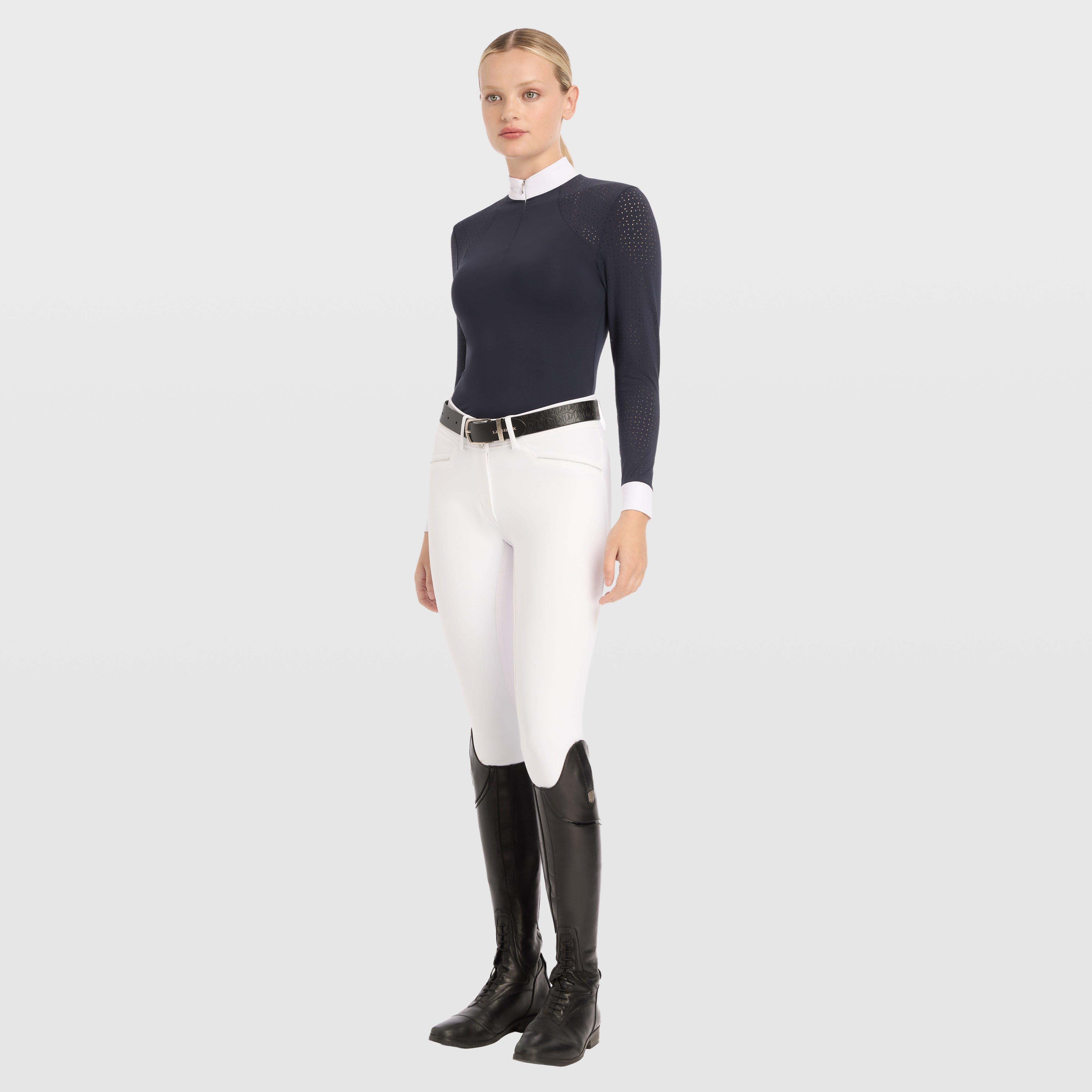 Womens Olivia Long Sleeved Show Shirt Navy