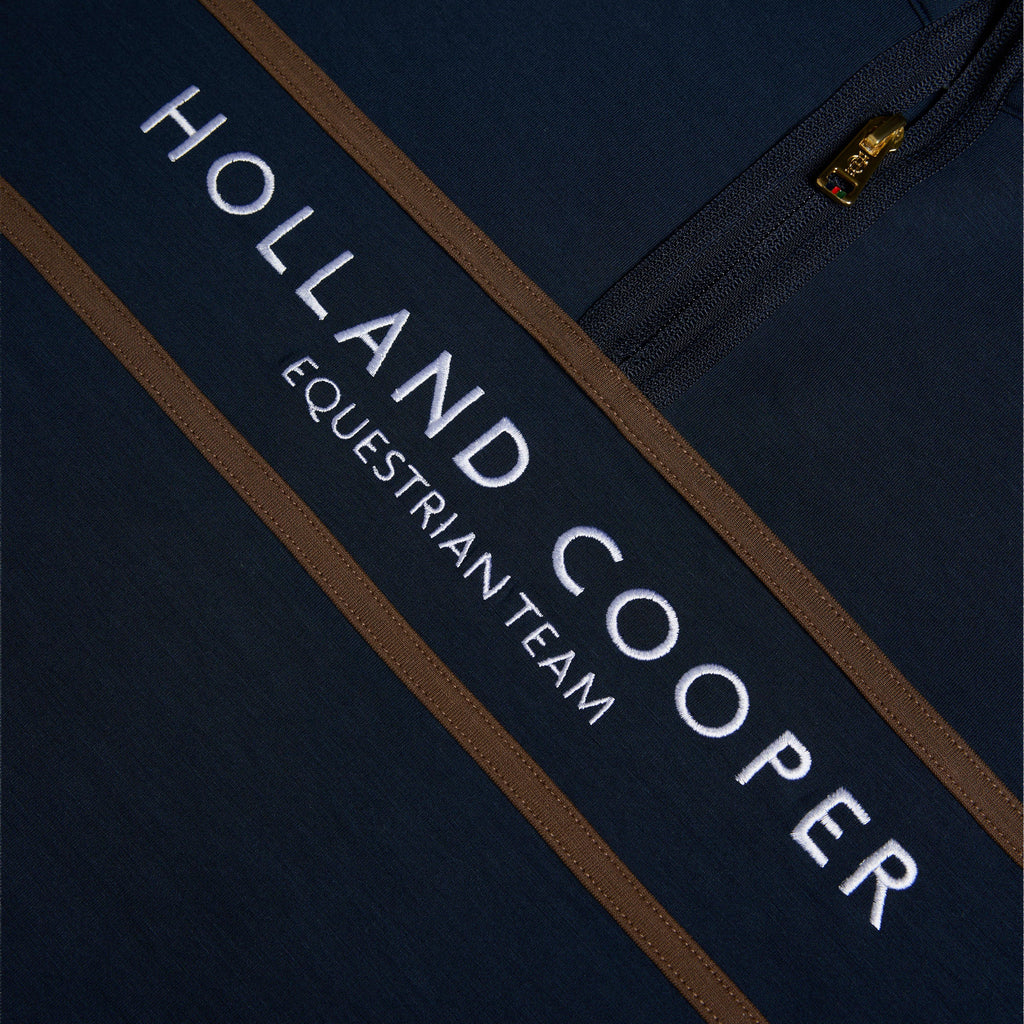 Women's Equestrian Quarter Zip Neck Sweat, Ink Navy