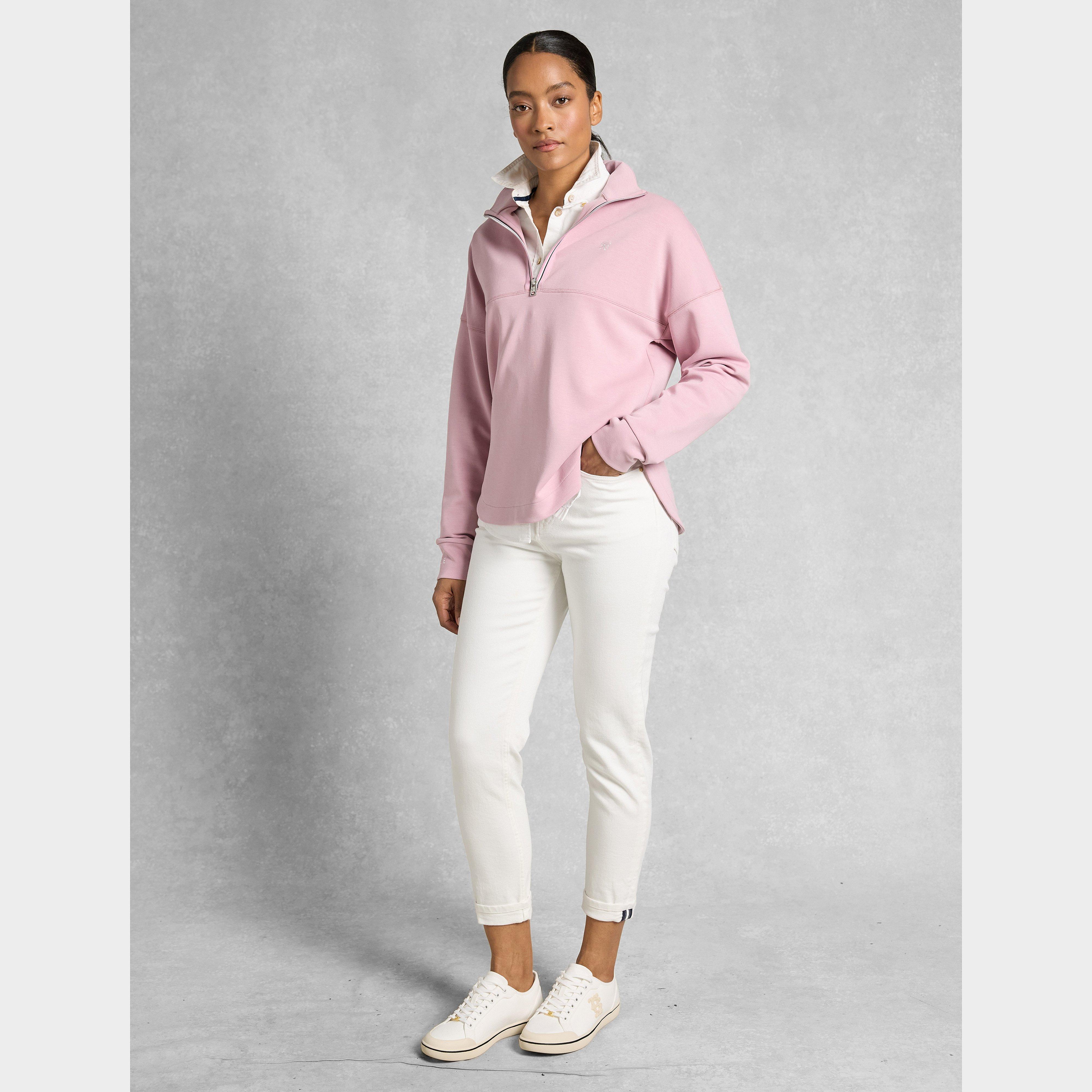 Women's Windsor Quarter Zip Sweat Dawn Pink