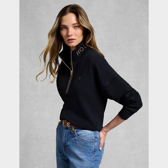 Women's Windsor Quarter Zip Sweat, Black