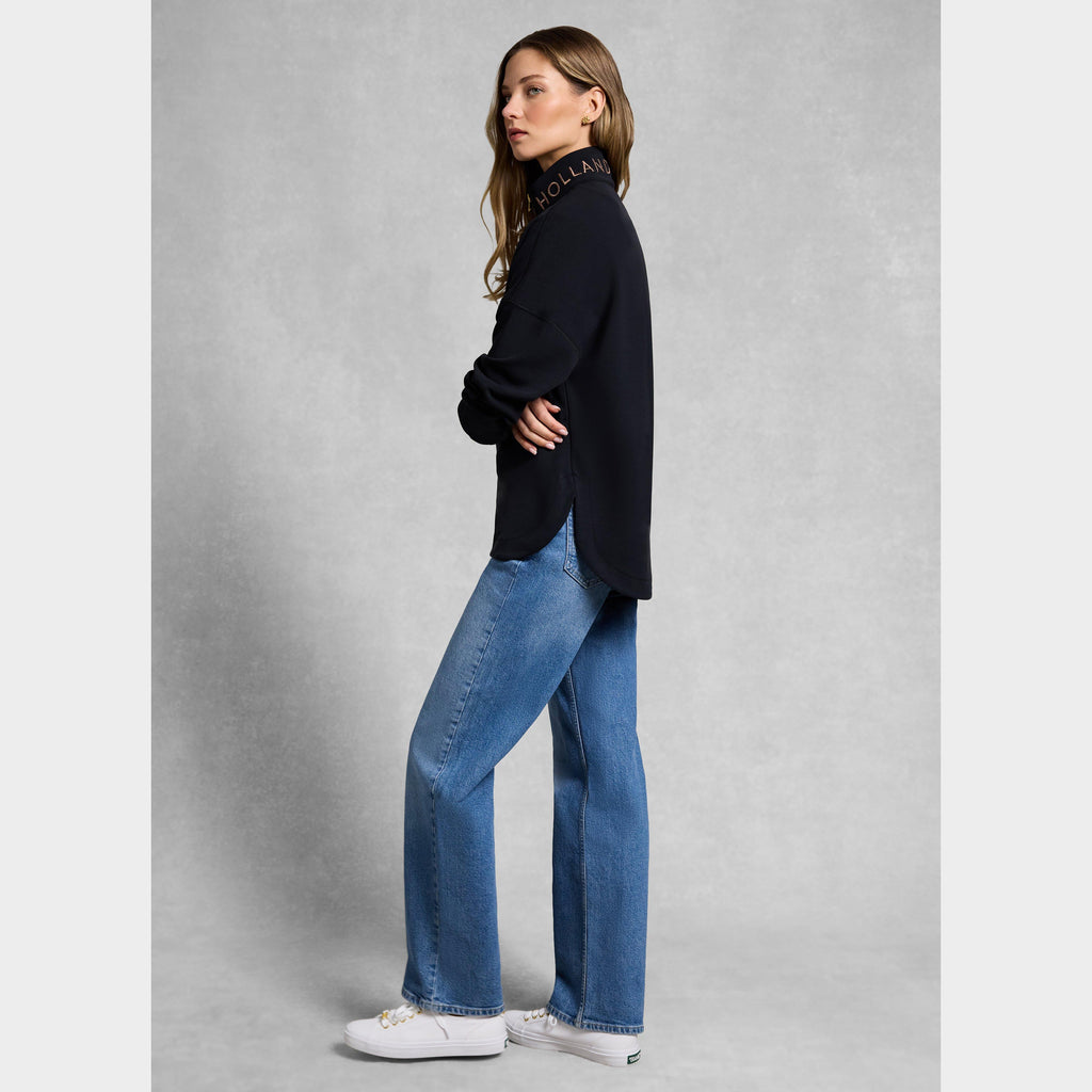 Women's Windsor Quarter Zip Sweat, Black