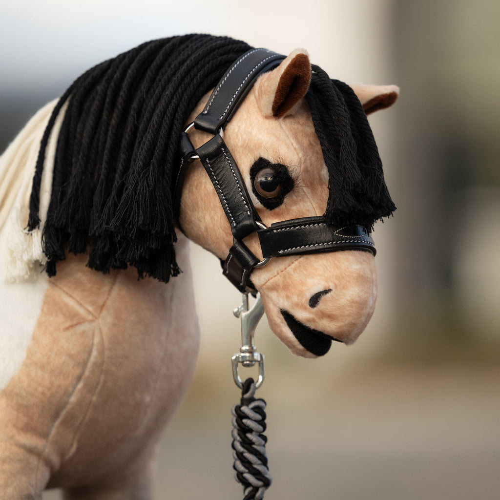 Toy Pony Headcollar Black Leather