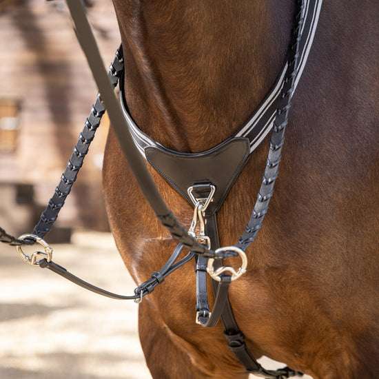 Arika Elasticated Breastplate Black/Silver