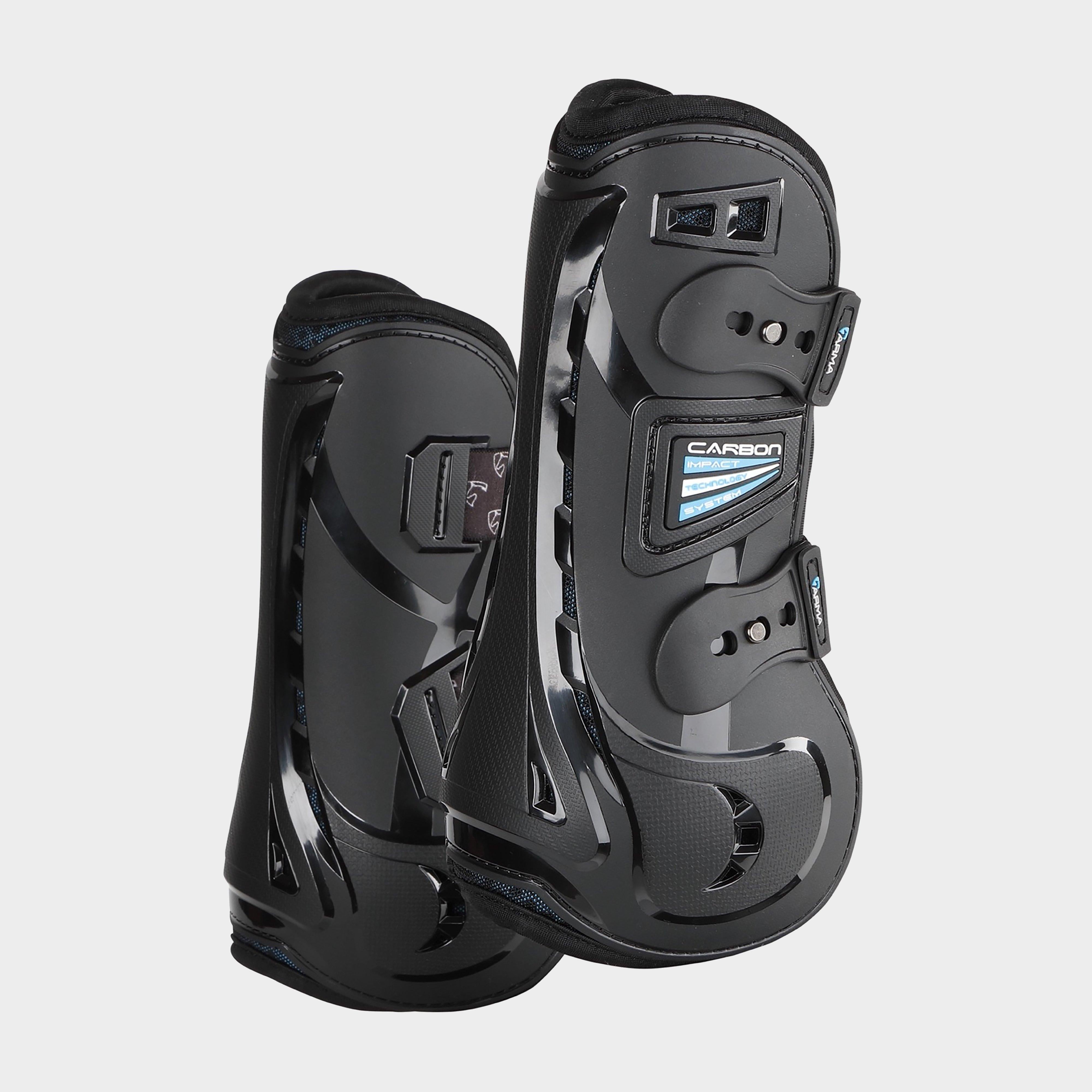 Carbon Open Fronted Tendon Boots Black