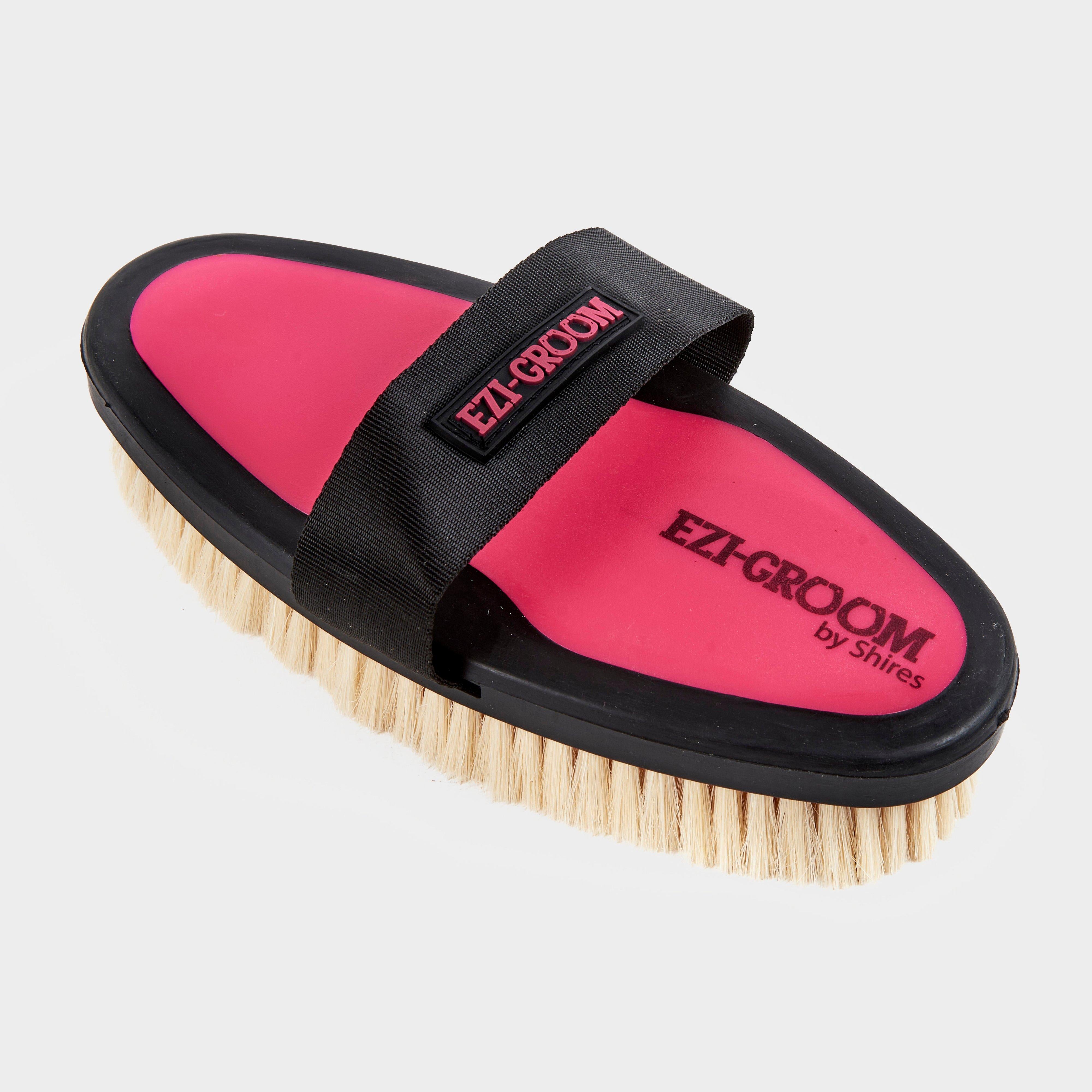 EZI-GROOM Grip Body Brush with Goat Hair Bright Pink