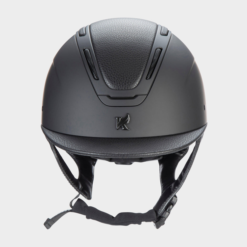 Kids Amity LTHR Riding Hat Black