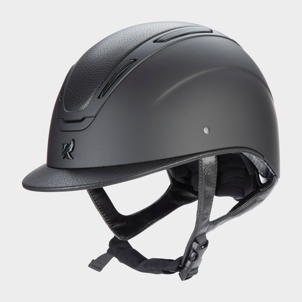 Kids Amity LTHR Riding Hat Black