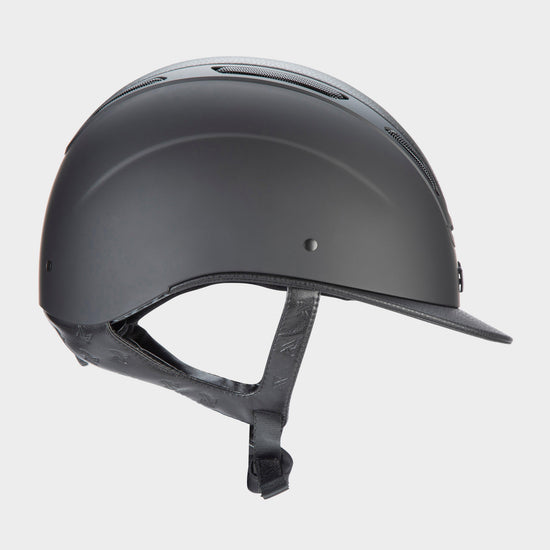 Kids Amity LTHR Riding Hat Black