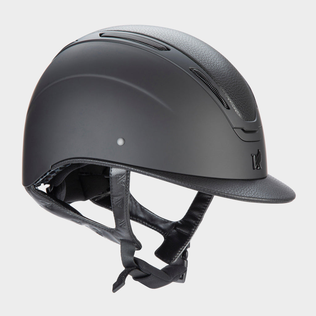 Kids Amity LTHR Riding Hat Black
