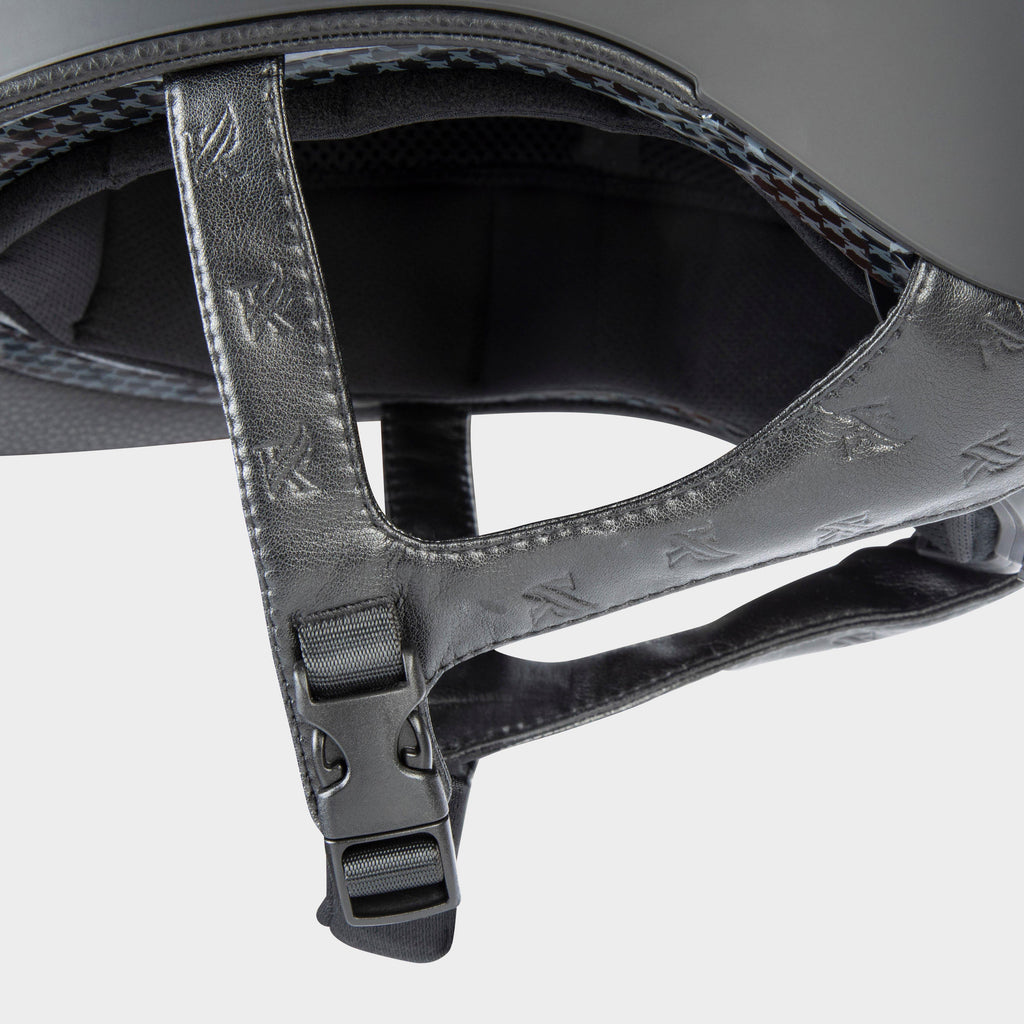 Kids Amity LTHR Riding Hat Black