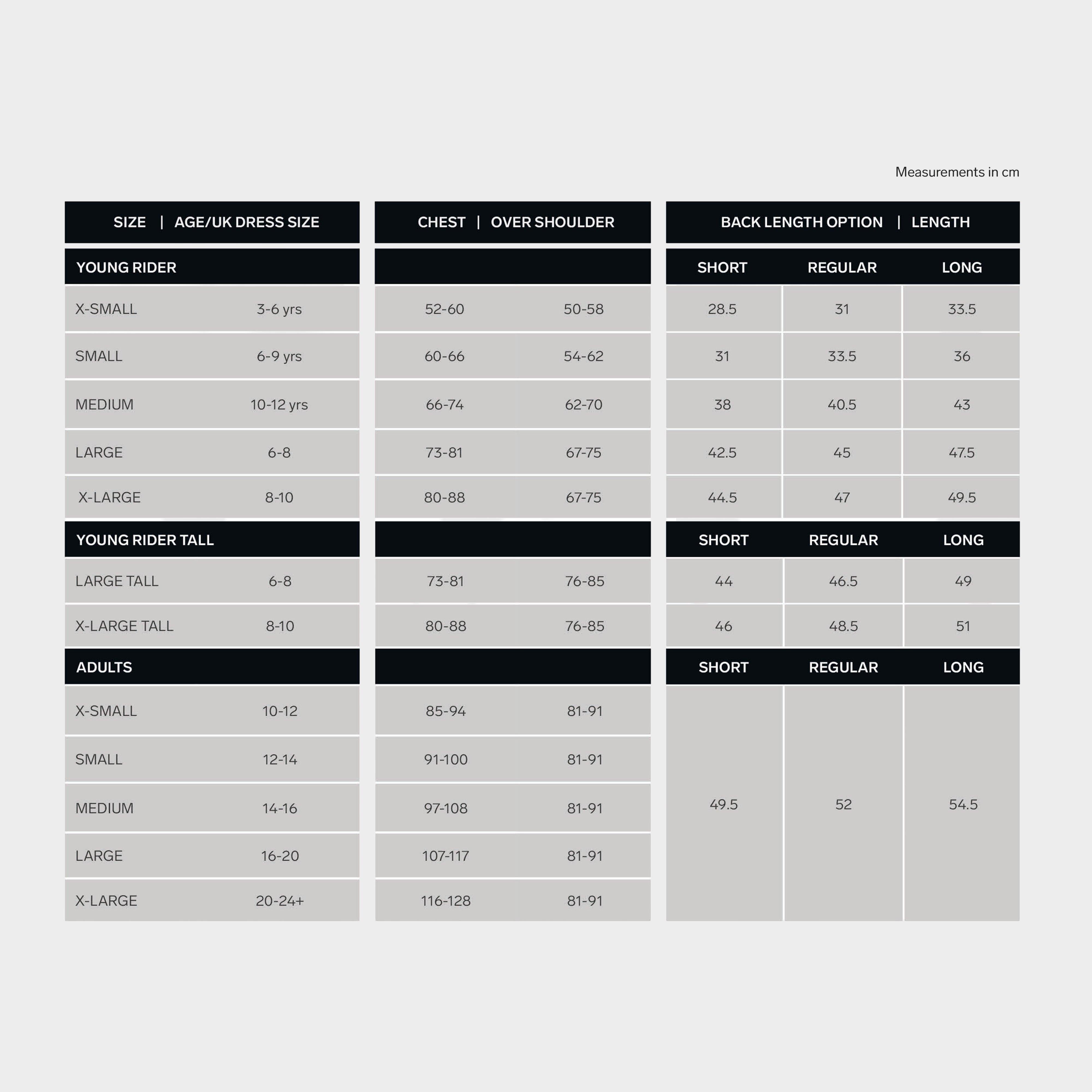 HX3 Adult Body Protector Medium-XL Black