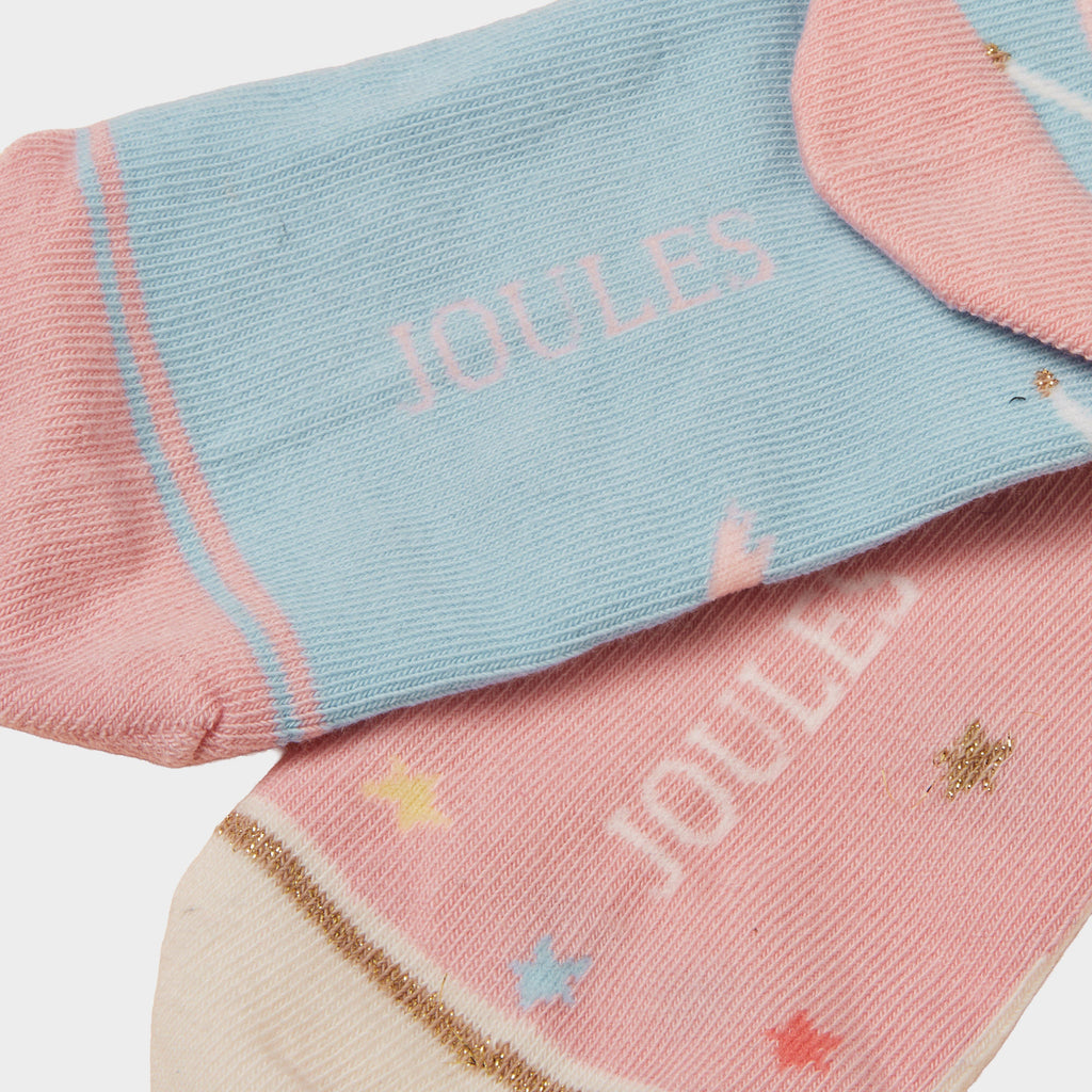 Kids' Neat Feet Pink Unicorn 2 Pack Socks