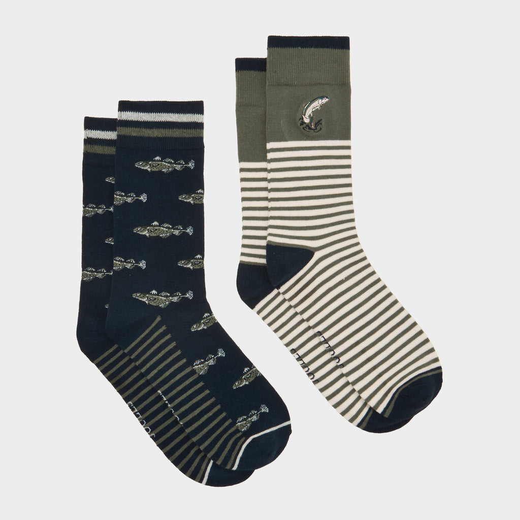 Men's Kingsbury Fish Socks 2 Pack