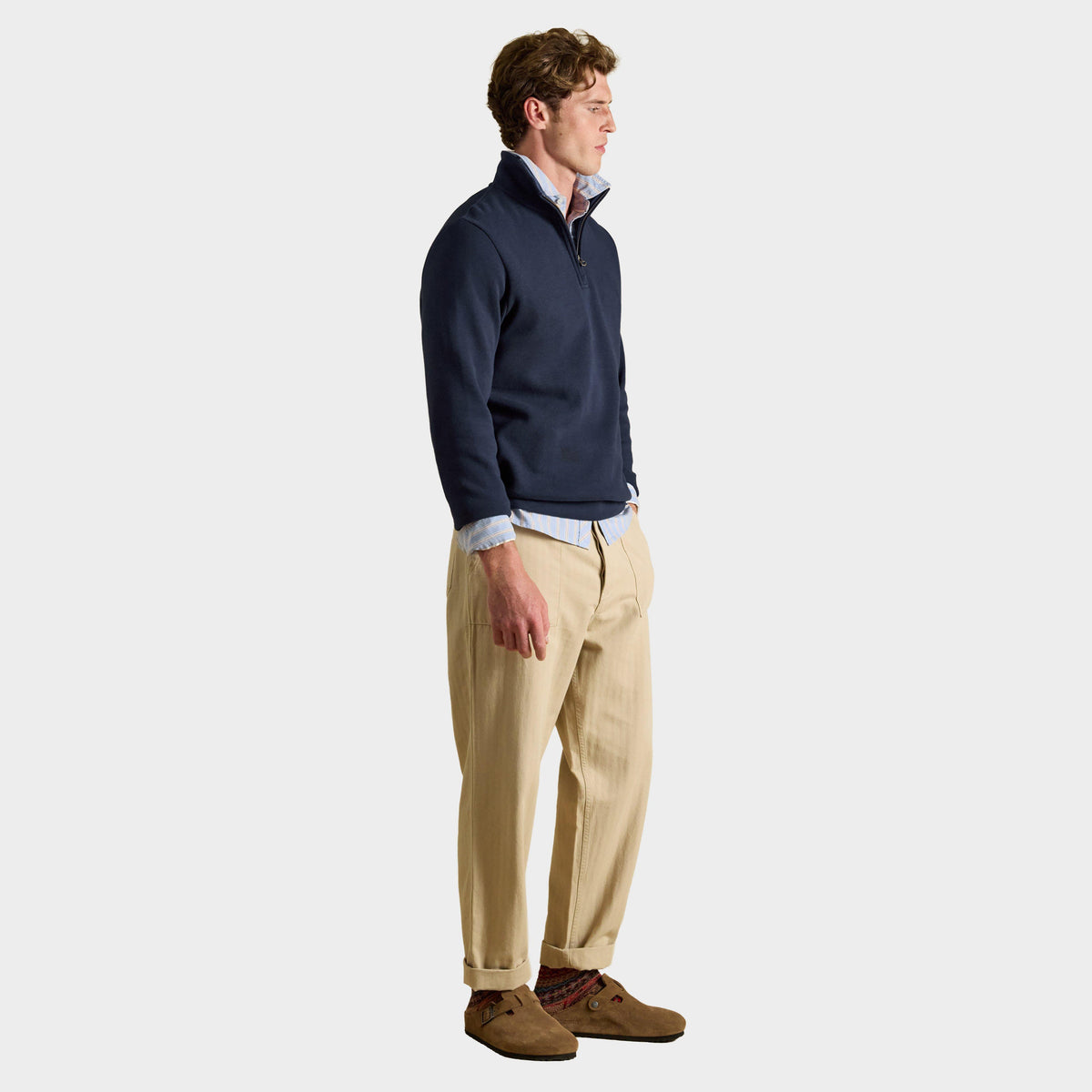 Men's Alistair French Ribbed Quarter Zip Sweatshirt
