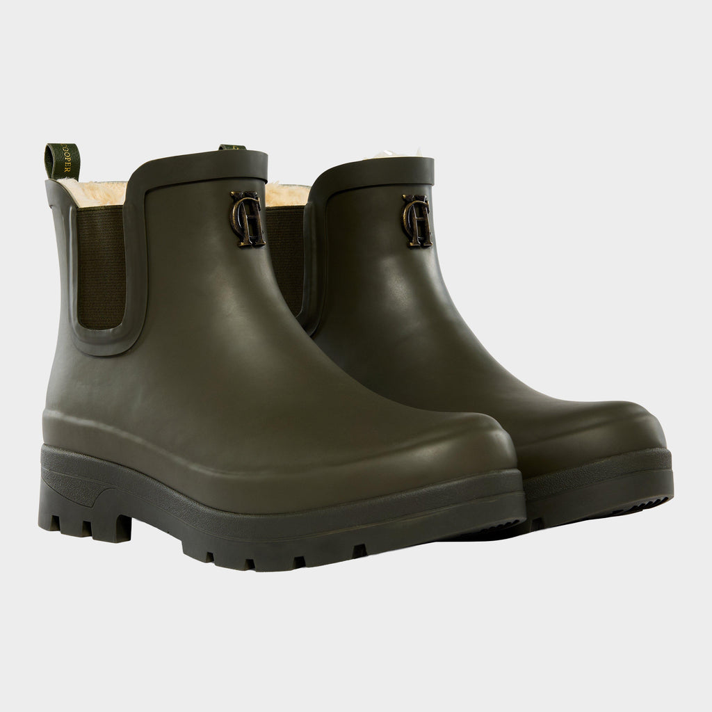 Women's Sherpa Lined Chunky Chelsea Wellington Boots